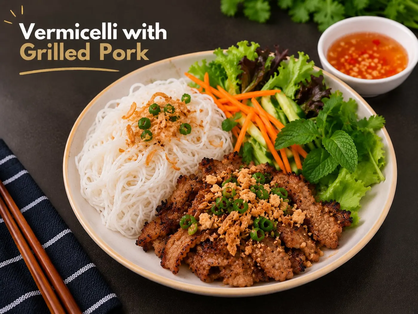 Vermicelli bowl with grilled pork