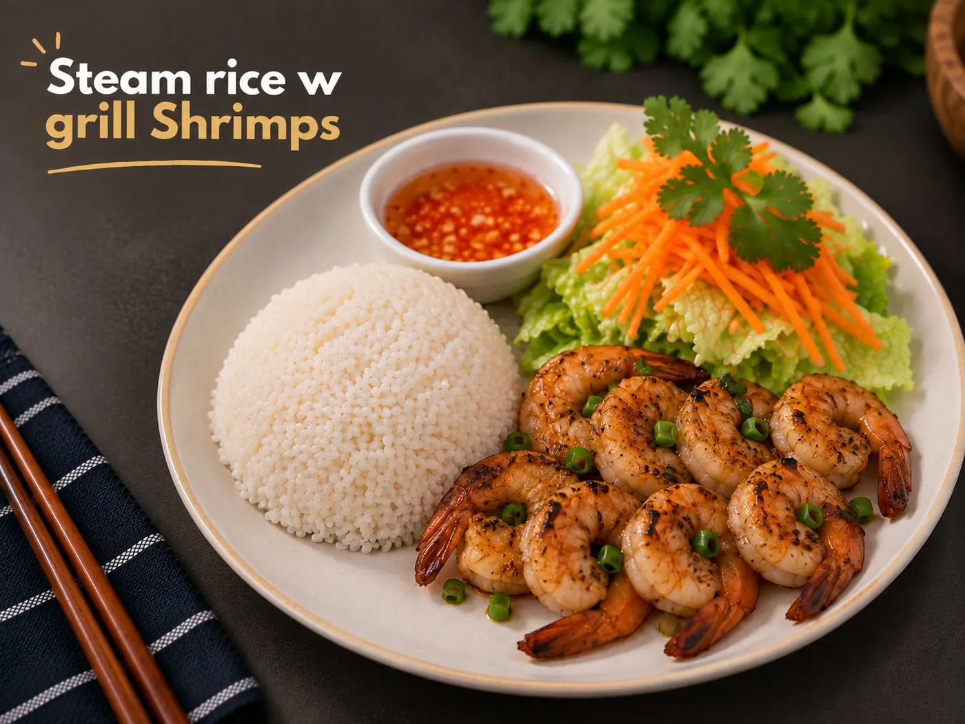 Rice Plate Grilled Shrimp